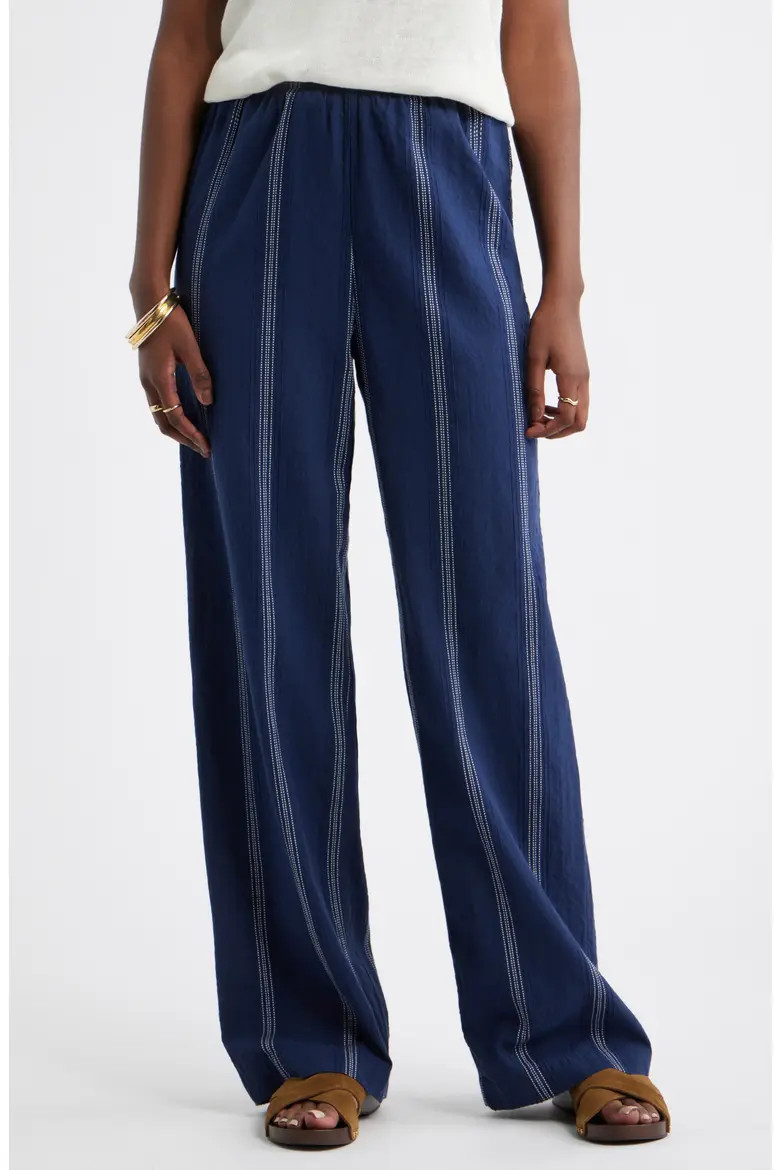 Cotton Blend Dobby Pull-On Pants (Women) | Nordstrom | Nordstrom