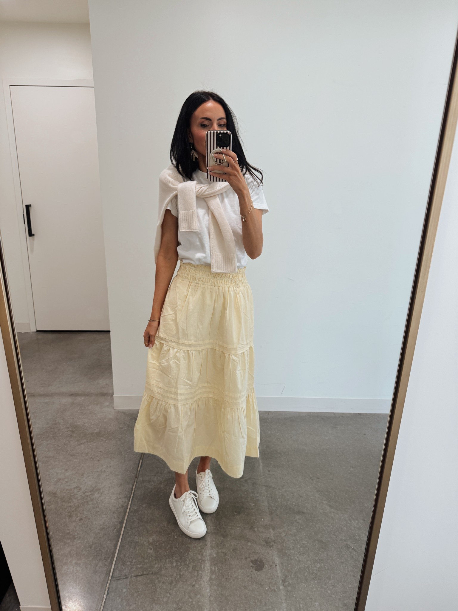 Butter yellow skirt- in XS. Also comes in other colors. @Quince #quincepartner