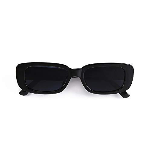 BOJOD Rectangle Sunglasses for Women Men Fashion Trendy Chunky Frame 90s Rectangle Sunglasses Black | Amazon (US)