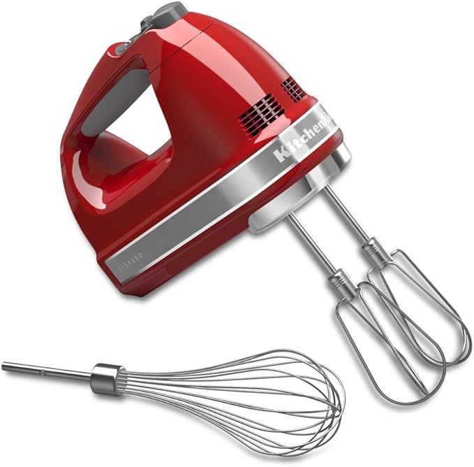 KitchenAid KHM7210ER 7-Speed Digital Hand Mixer with Turbo Beater II Accessories and Pro Whisk - ... | Amazon (US)