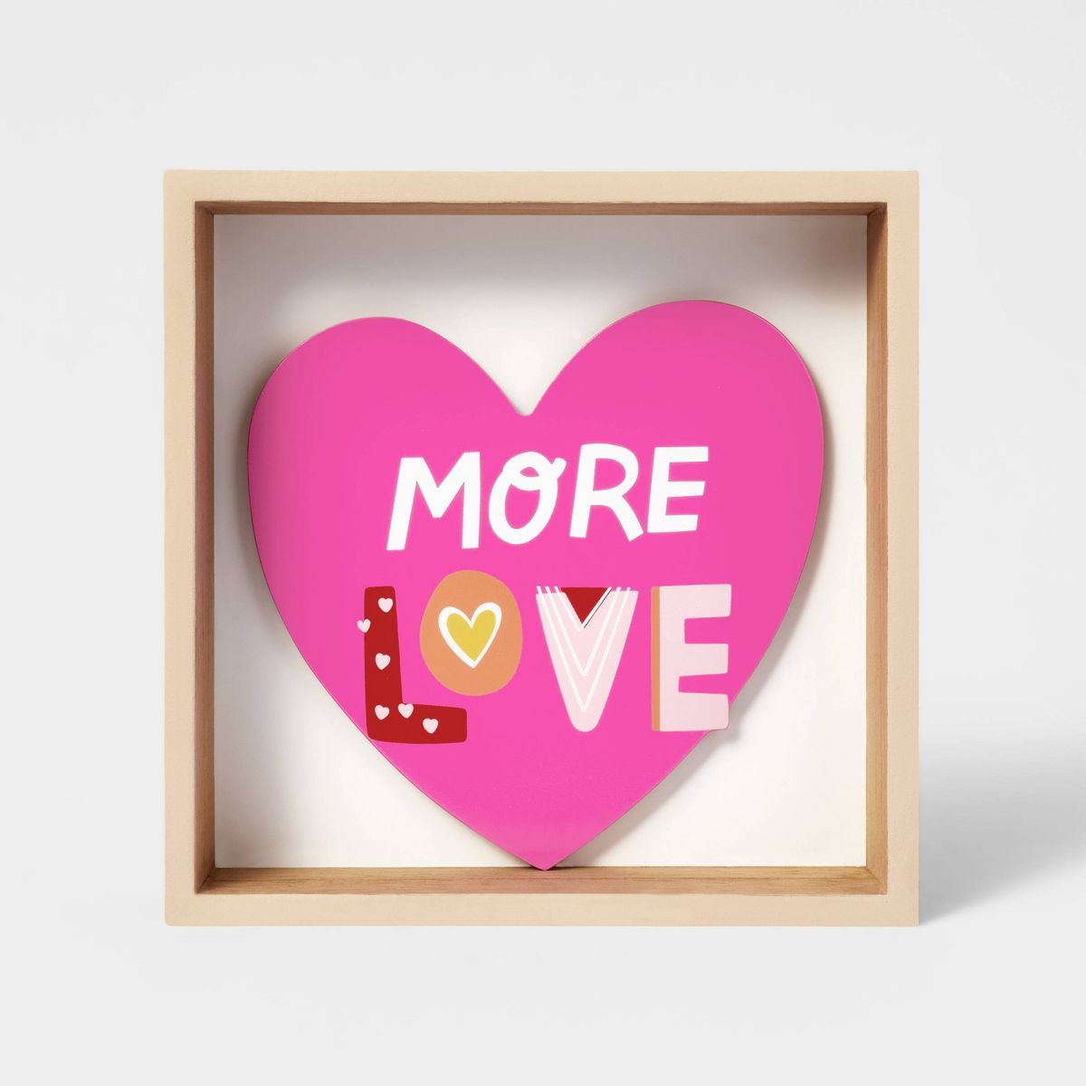 6"x6" Wood Valentine Shadowbox More Love - Spritz™ | Target