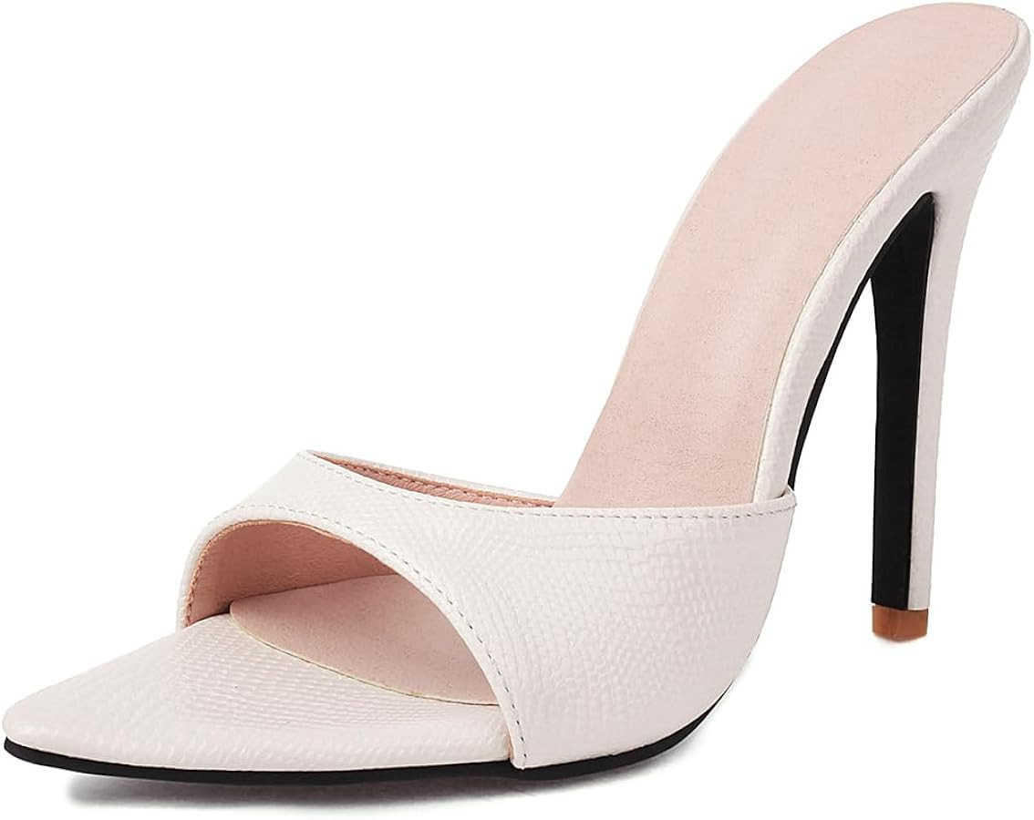 Heeled Mules for Women Metallic Slip On Mules Backless Stiletto Heels | Amazon (US)