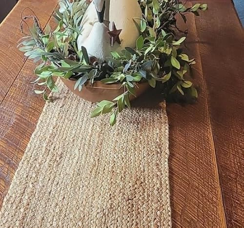 Natural Jute Table Runner Rug, Farmhouse Style Decor for Dining Table | Hand Woven Rug Long-Lasting Rectangular Runner | Made from Jute Material for Indoor & Covered Door Entrances Size- 13 X 36 Inch | Amazon (US)