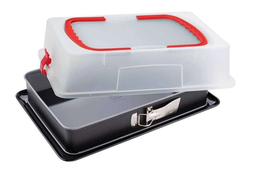 Dr. Oetker Rechteckige Springform mit Emaille-Servierboden & Abdeckhaube, 38 cm, Back-Idee – An... | Amazon (DE)