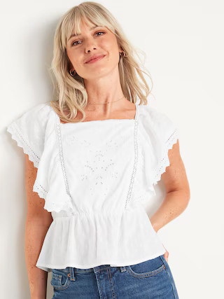 Flutter-Sleeve Tie-Back Textured Clip-Dot Top for Women$24.00$39.99Extra 20% Off Taken at Checkou... | Old Navy (US)