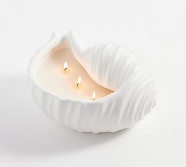 Ceramic Seashell Candle - Fig & Sandalwood | Pottery Barn (US)
