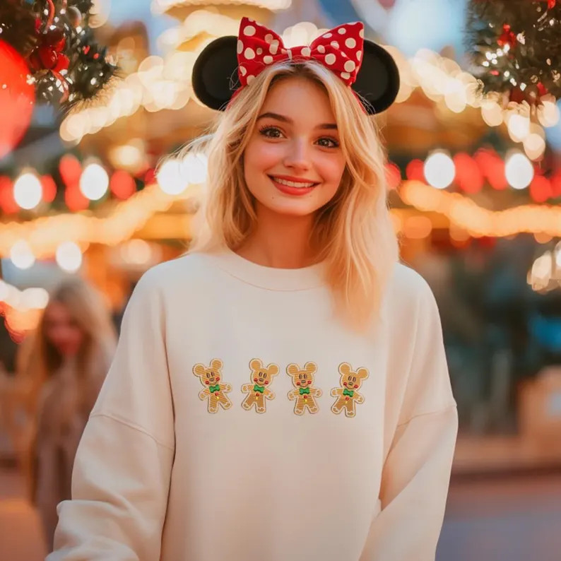 Jolly Gingerbread Crewneck, T-Shirt, Baby Tee for Christmas at Disney | Etsy (US)