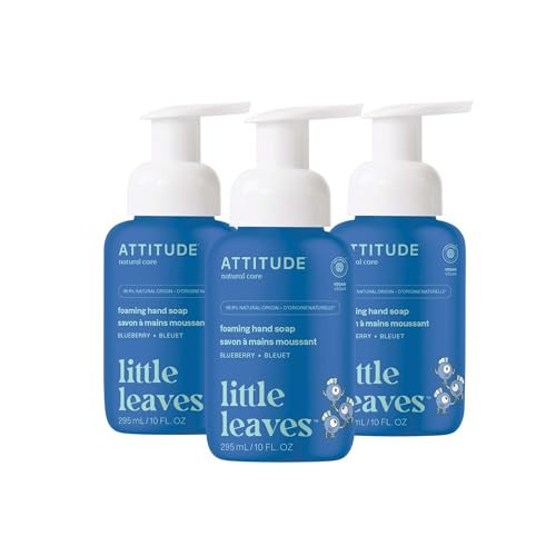 ATTITUDE Foaming Hand Soap for Kids, EWG Verified, Dermatologically Tested, Plant- and Mineral-Based Ingredients, Vegan, Blueberry, 10 Fl Oz (Pack of 3) | Amazon (US)