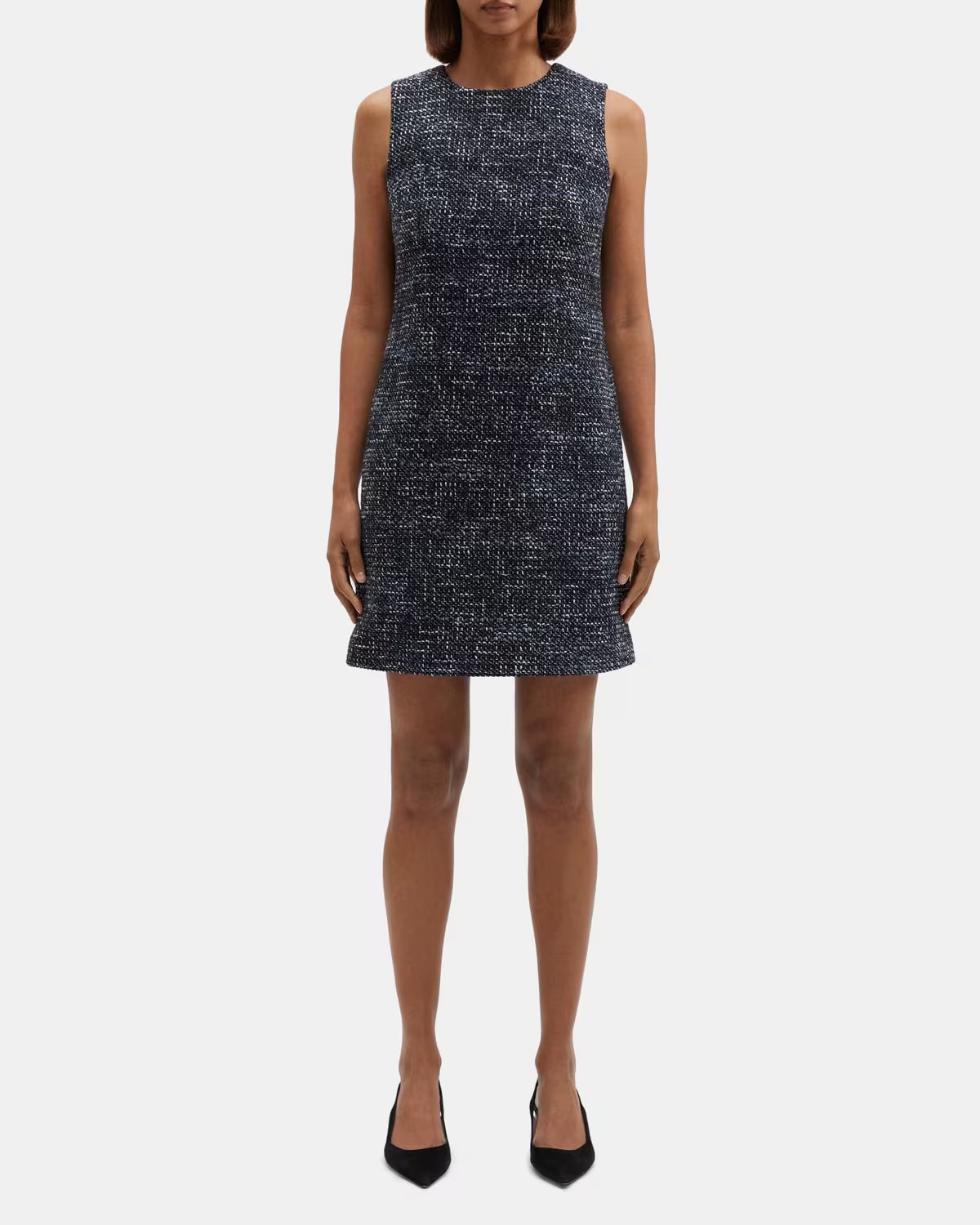 Sleeveless Shift Dress in Tweed | Theory Outlet