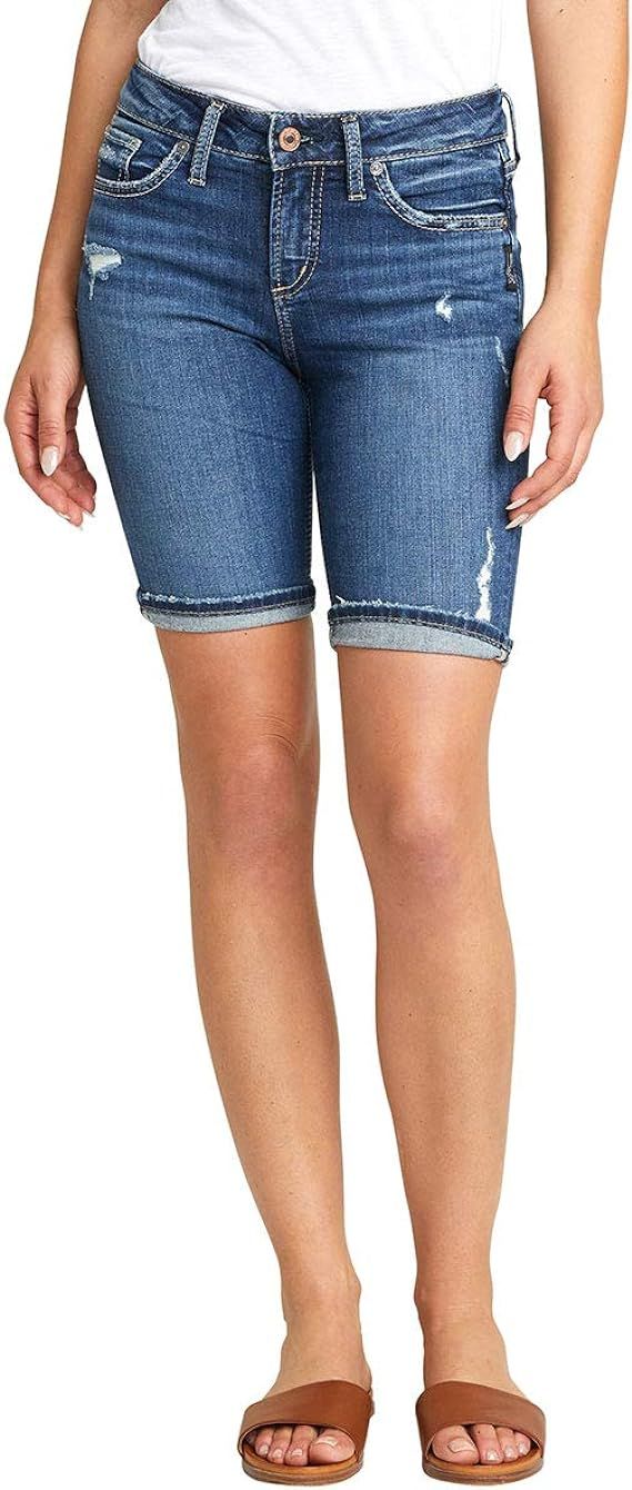 Silver Jeans Co. Women's Suki Mid Rise Short Legacy | Amazon (US)