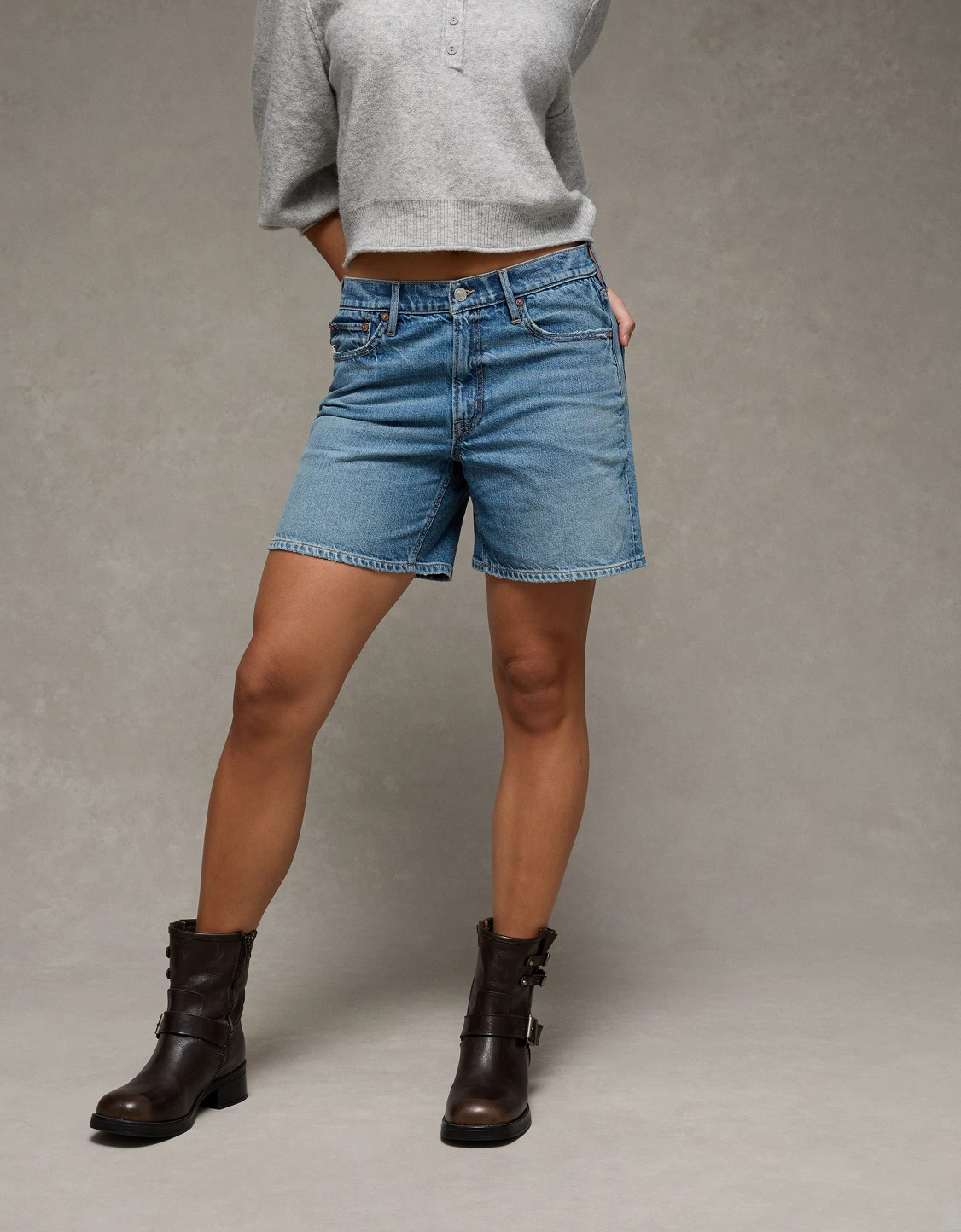 AE 6" Strigid Super High-Waisted Relaxed Denim Short | American Eagle Outfitters (US & CA)