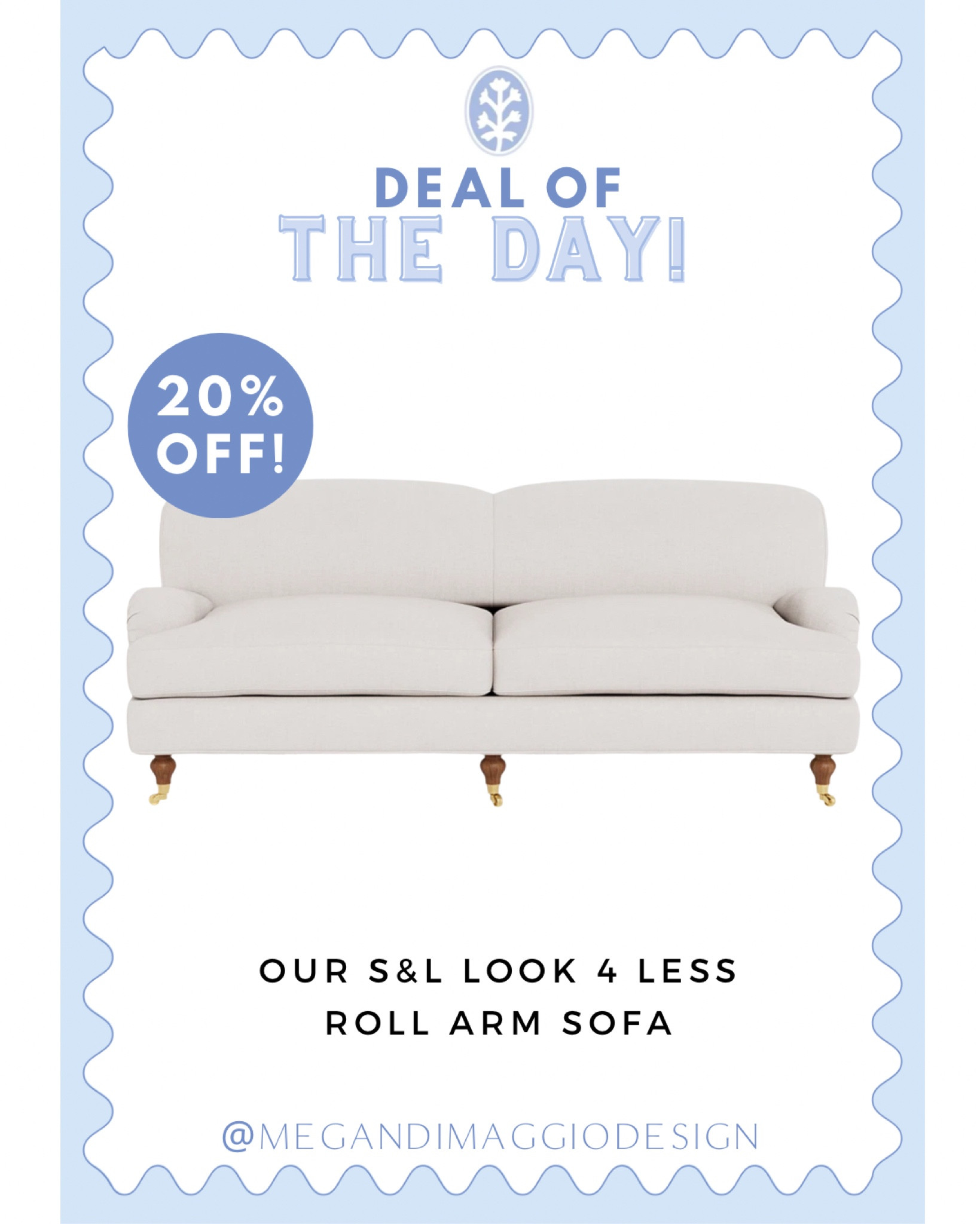 In case you’ve been eyeing our living room Serena & Lily look for less sofa, it’s now 20% OFF!! 🙌🏻 Highly recommend, completely customizable, it’s beautiful in person and I love the English roll arms and feet! 😍

#LTKHome #LTKSaleAlert