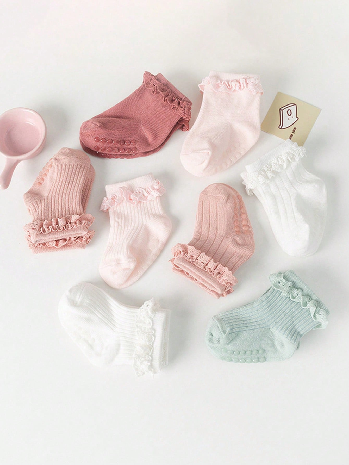 Trends5pairs Baby Girls' Solid Color Cute Anti-Slip Lace Socks, Ideal For  Gift Or Daily Wear | SHEIN