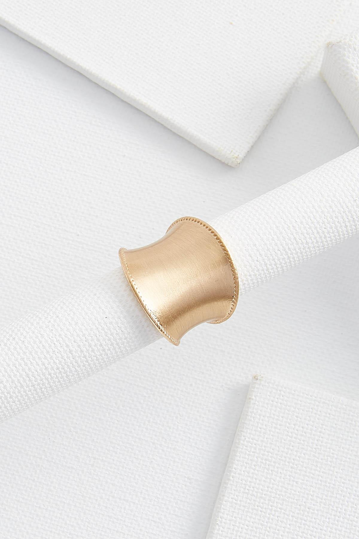 wide brushed gold statement ring | Versona