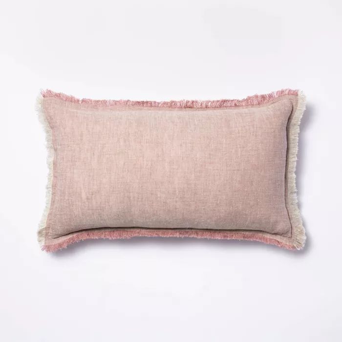 Linen Throw Pillow with Contrast Frayed Edges - Threshold™ designed with Studio McGee | Target