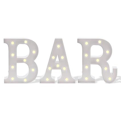 Barnyard Designs Metal Marquee BAR Sign Light Up Wall Decor: Wedding, Parties, Home and Bar Decor... | Amazon (US)