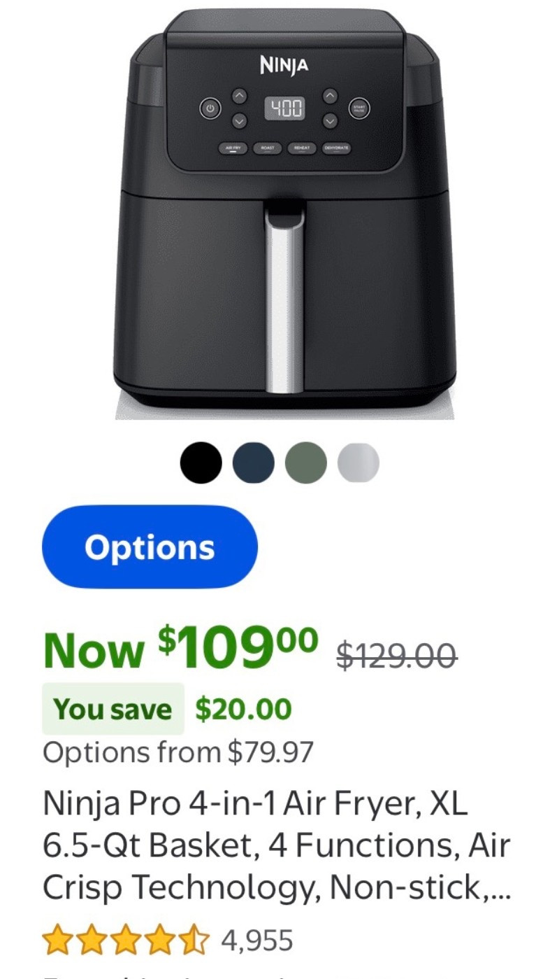 NINJA air fryer on $aLe @ Walmart 



#trending #bestseller 

#LTKSaleAlert #LTKfoodie #LTKOver40