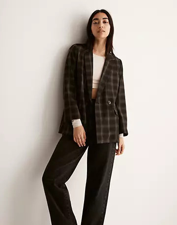 Caldwell Double-Breasted Blazer in Seaton Plaid | Madewell