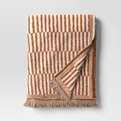 Woven Linework Throw Dark Tan/Cream - Threshold™ | Target