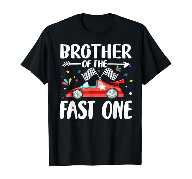 Brother Of The Fast One Birthday 1st Race Car Family Party T-Shirt | Amazon (US)