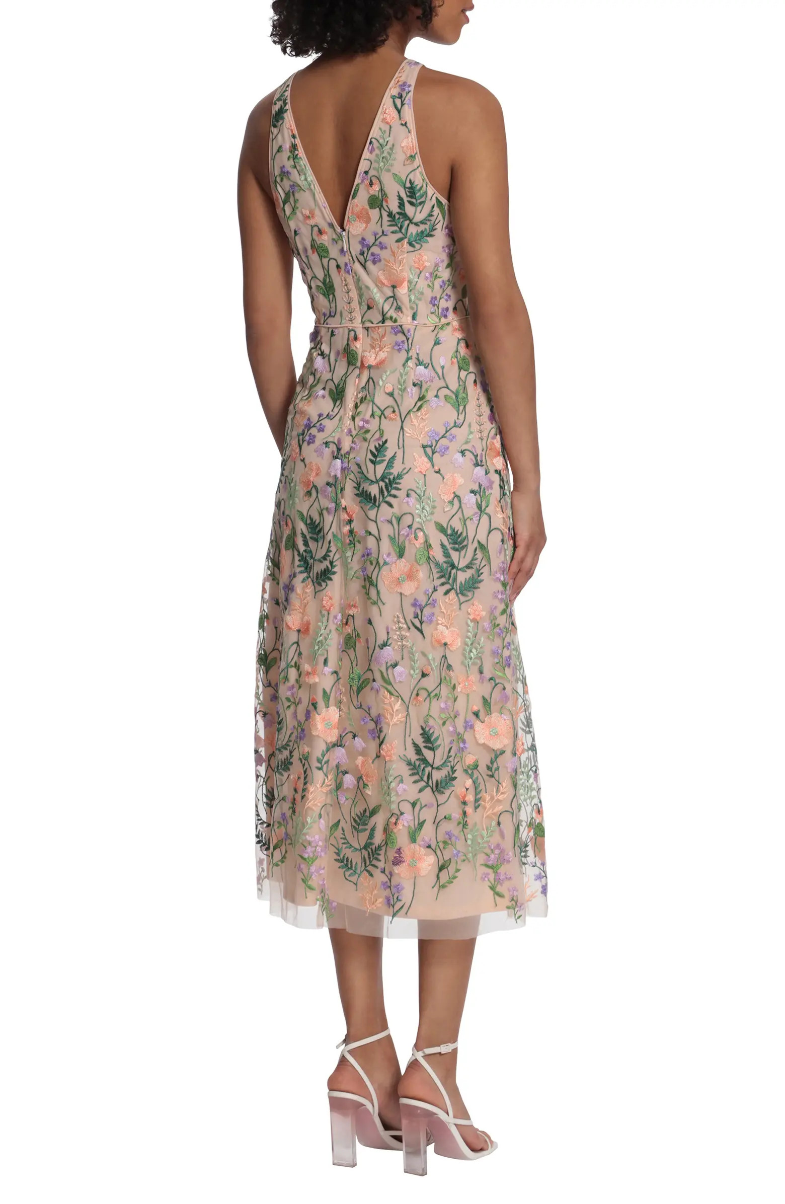 Embroidered Floral Halter Neck Dress | Nordstrom