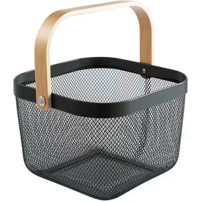 Portable Garden Harvest Basket - Mesh Design Natural Bamboo Handle Wire Storage Basket, Mesh Storage Organizer Basket With Handle Reduce Space Occupan | Wayfair North America