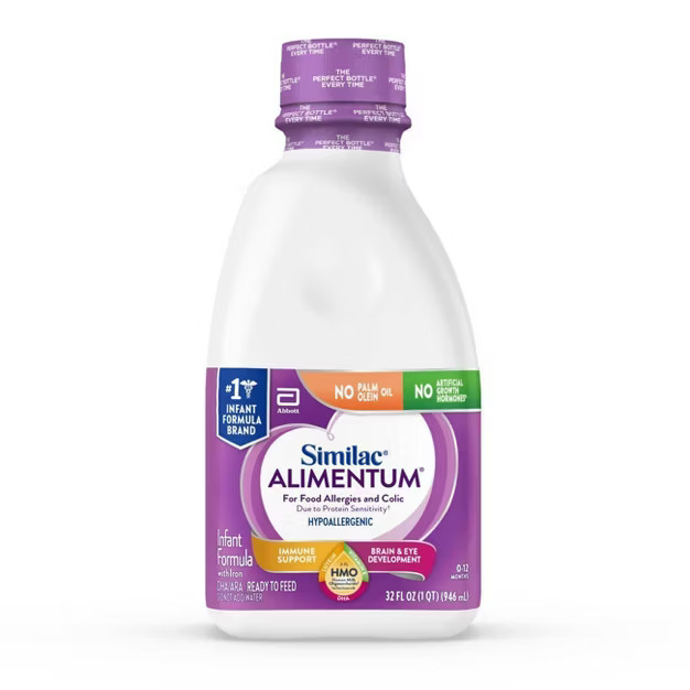 Similac Alimentum Non-GMO Hypoallergenic Ready to Feed Infant Formula  - 32 fl oz | Target