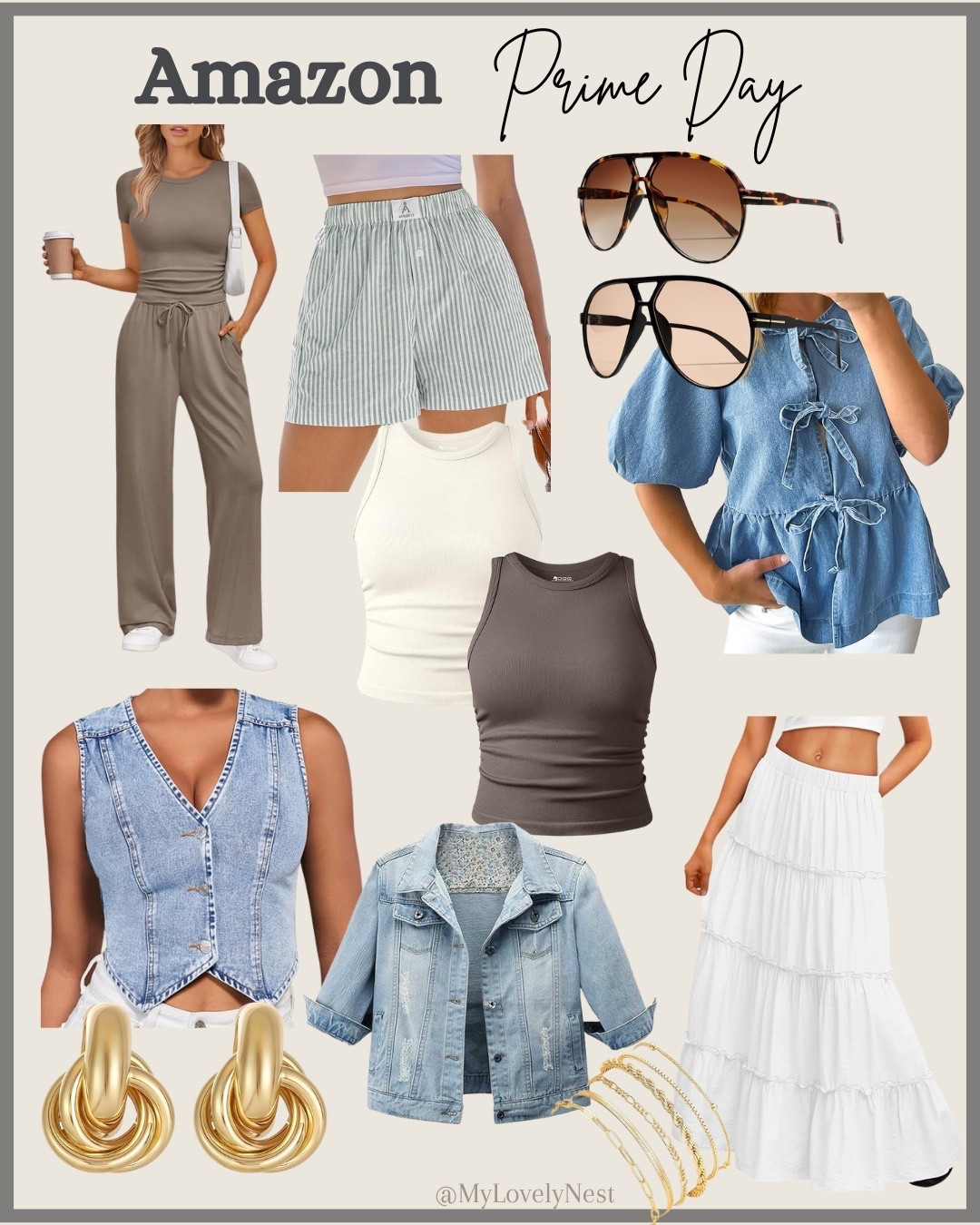 Amazon prime day deals Denim Tie Front Tops Babydoll Peplum Puff Sleeve Jean Shirts Crew Neck Summer Casual Bow Blouses
Women's 2 Piece Tank Tops
Women's Denim Vest Button Down Sleeveless Jean Vest Top Y2K Cropped Denim Jacket Country Fashion Western Clothes
Long Skirts, Sunglasses for Women, Trendy Queen 2 Piece Matching Summer Sweatsuit Lounge Set Womens Wide Leg Pants Side Ruching Crop Top Sets
Trendy Gold Knot Heart Earrings, Retro Short Denim Jackets Light Blue Jean Coats, Gold Bracelets. 

#LTKTravel #LTKSaleAlert #LTKStyleTip