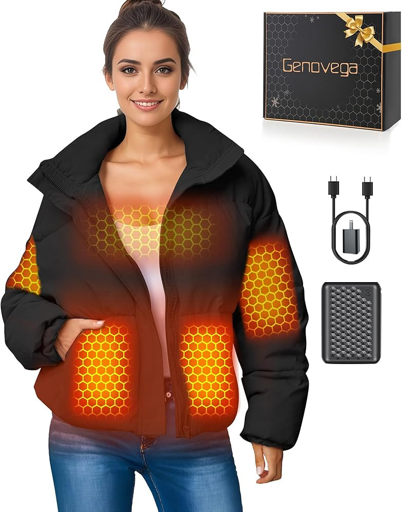 Graphene Women Heated Jacket 12V Fast Charge 18400mAh Large Capacity | Amazon (US)