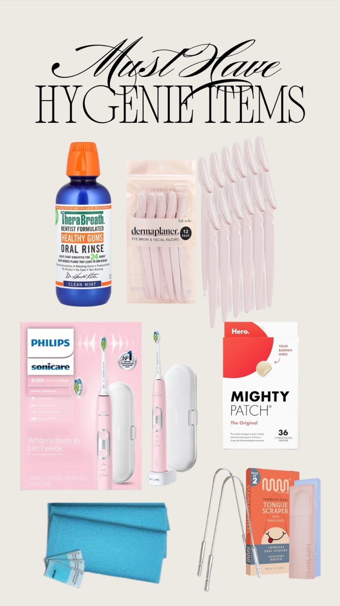 Hygiene items I can’t live without!!! 🫶🏼  

#morningessentials #hygiene #oralcare

#LTKgrwm