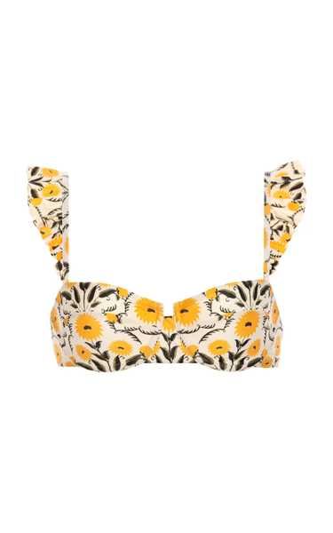 Kiwi Ruffled Floral Bikini Top | Moda Operandi (Global)