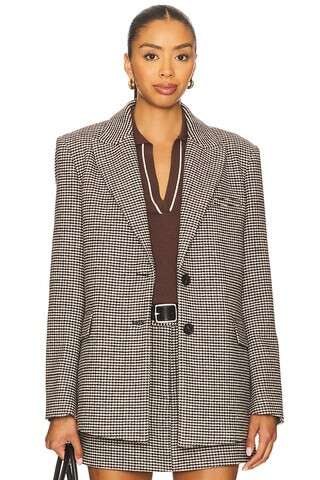 Joe's Jeans Boyfriend Blazer in Black & Chocolate from Revolve.com | Revolve Clothing (Global)