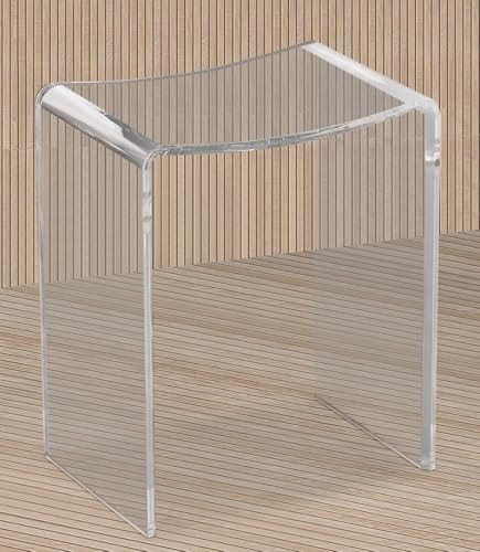 My Space Home Acrylic Shower Bench for Inside Shower Stool - Non Slip - 300 lbs - 17" H - Ideal Bath Seat for Inside Bathtub, Clear Bathroom Chair | Amazon (US)