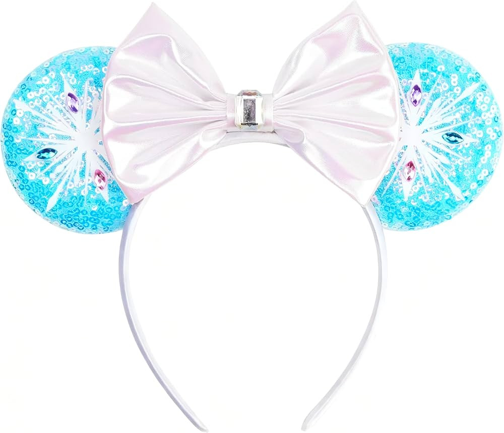 bianbaistar Snow Princess Headband - White Ice Ears Mouse Headband for Women, Sparkle Sequins, Tr... | Amazon (US)