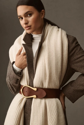 Maeve Ribbed Cashmere Wrap | Anthropologie (US)