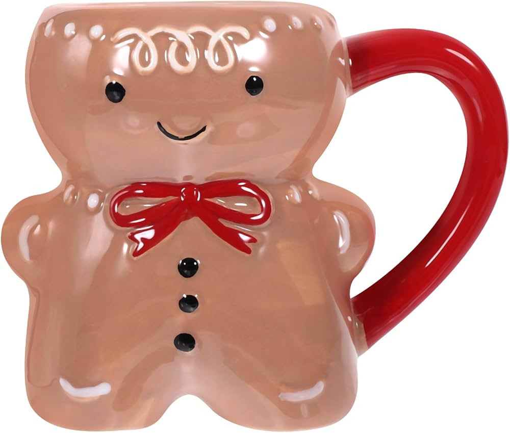 Christmas Gingerbread Man Coffee Mug, Xmas Character Ceramic Gingerbread Man Mugs 3d Tea Cup Tumb... | Amazon (US)