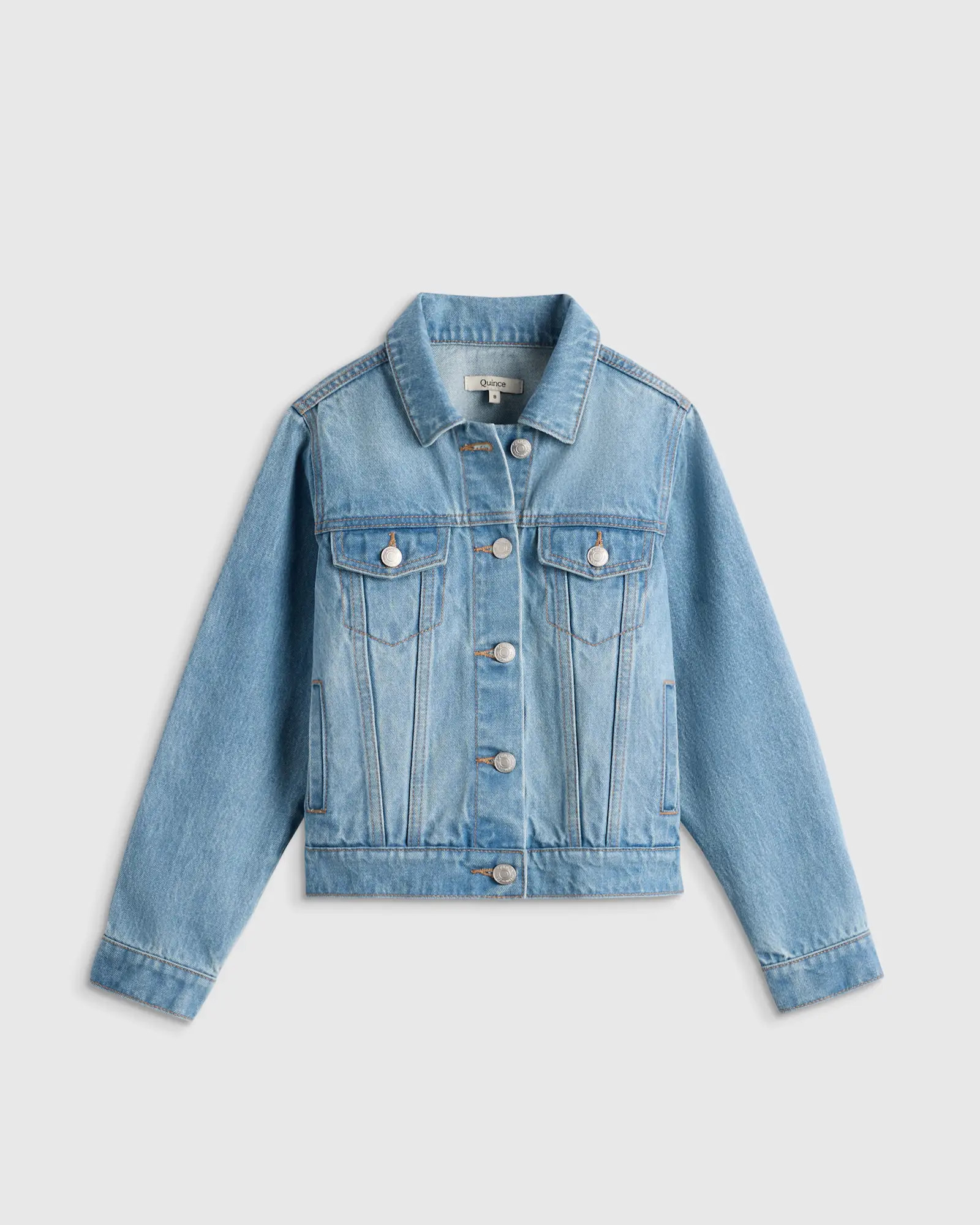 Girls 100% Organic Cotton Denim Jacket in Light Wash | Quince