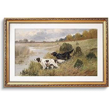 ARPEOTCY Vintage Gold Framed Large Wall Art, Retro River Landscape Paintings, Canvas Prints Artwo... | Amazon (US)