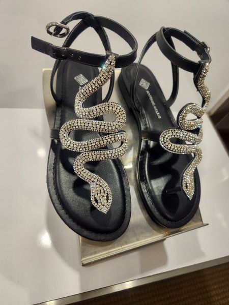 Sparkly snake sandals! One of those shoes that people will ask where did you buy them

