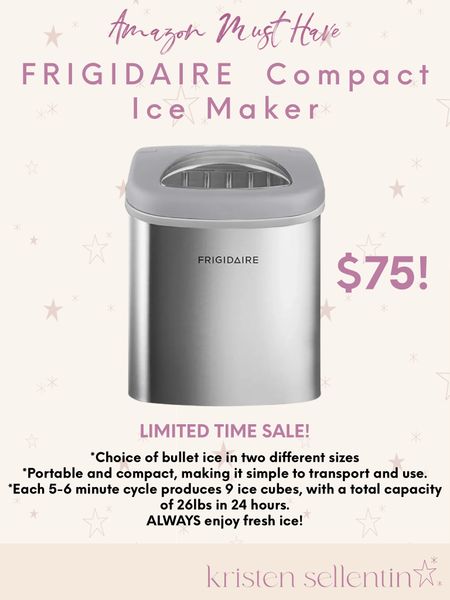 FRIGIDAIRE Compact Ice Maker 

#freshice #frigidaire #icemaker #icecolddrinks

#LTKhome #LTKfindsunder100 #LTKsalealert