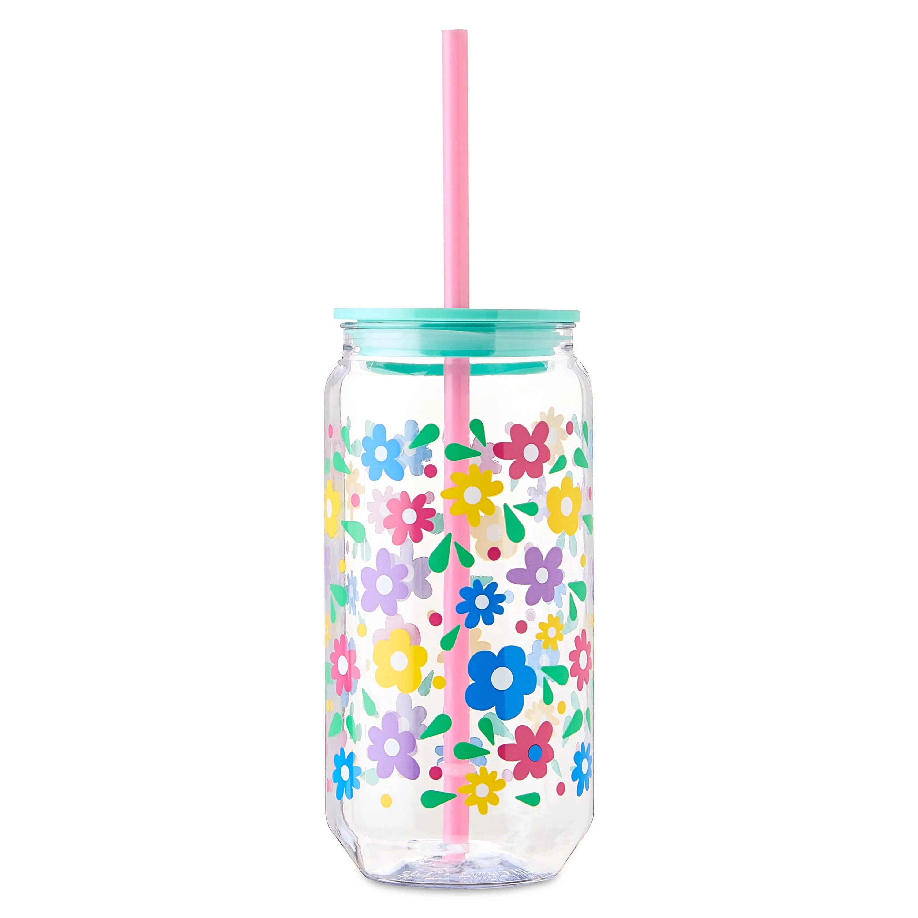 Flower Tumbler with Lid and Straw, Multicolor, Easter by Way To Celebrate | Walmart (US)