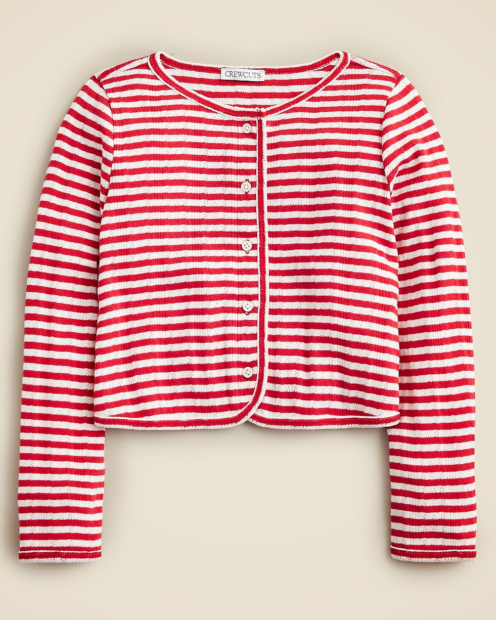 Girls' pointelle cardigan sweater in stripe | J. Crew US