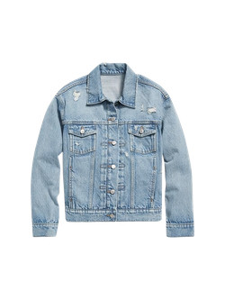 Distressed Classic Jean Jacket for Women | Old Navy (US)