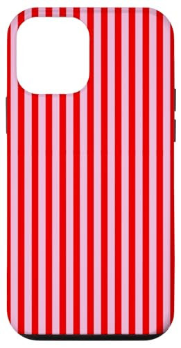 Elegante Red and Pink Stripes Vertical Pastel Pattern Case for iPhone 12 mini | Amazon (US)