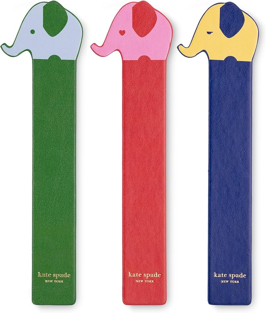 kate spade new york Novelty Bookmark Set of 3, Cute Leatherette Book Markers, Elephants | Amazon (US)