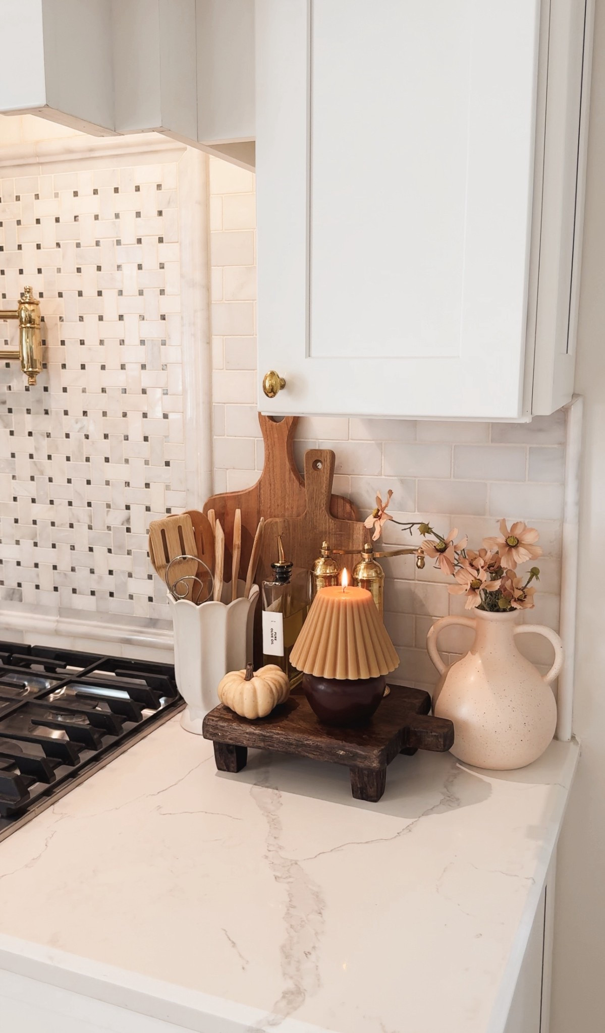 Kitchen fall decor, fall candle, target candle 