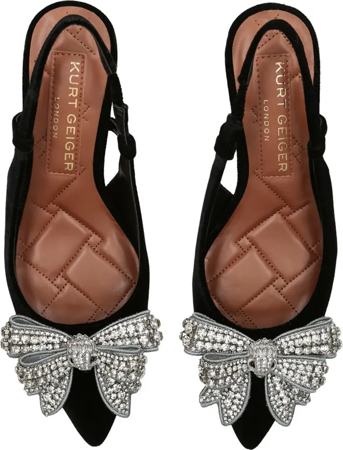 Kurt Geiger London Belgravia Bow Pointed Toe Slingback Pump (Women) | Nordstrom | Nordstrom