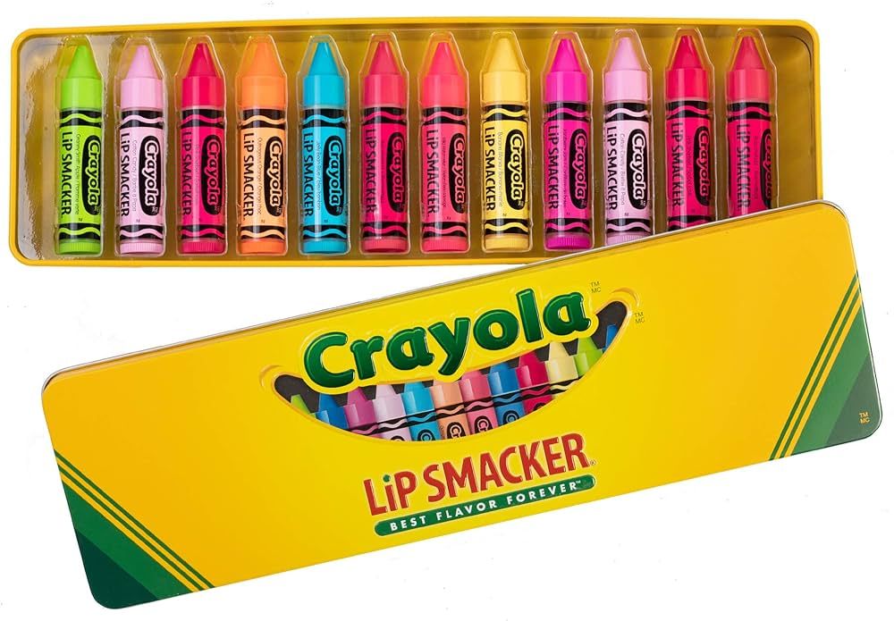 Lip Smacker Crayola Flavored Lip Balm Collectors Tin | Flavor Vault | Dry Lips | For Kids, Men, W... | Amazon (US)