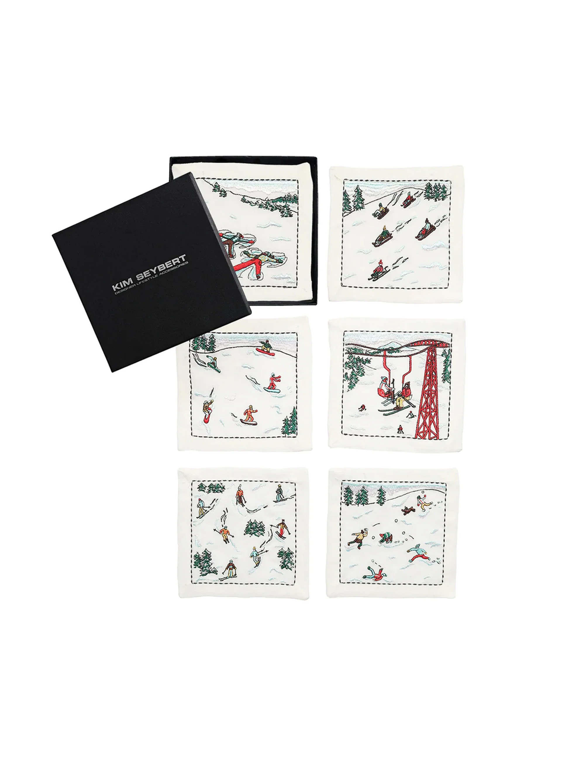 Kim Seybert Apres Ski Cocktail Napkins Set | Weston Table