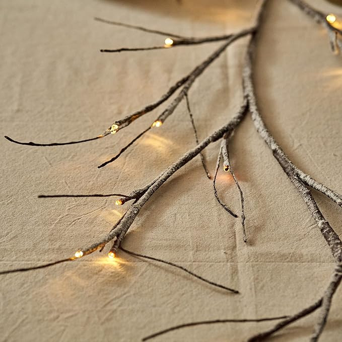 Snowflake Branch Lights Twig Garland 6FT 48 LED Tree Branch Lights for Wall Battery Operated Chri... | Amazon (US)